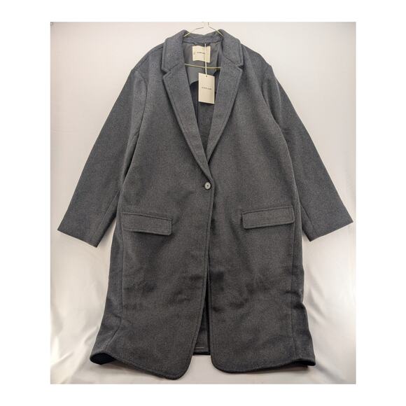 NWT Everlane Women's The Topcoat in Wool in Dark Charcoal Melange size XL - Picture 4 of 8